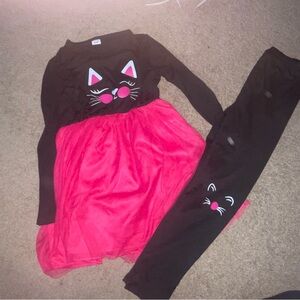 Size 8/9 for black and pink cat outfit